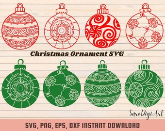 Christmas Ornaments SVG Laser Cut Files (Digital Download)