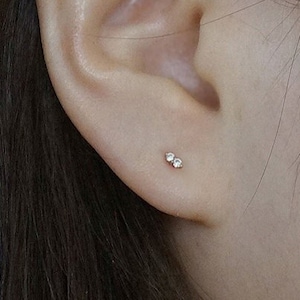 14K Solid Gold Super Tiny Piercing 20G,  6mm Post
