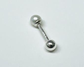 925 Sterling Silver real Pearl or Swarovski Pearl 3 4 5 6 mm  Piercing 20G,  6 8 mm Post