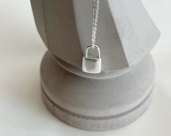 925 Sterling  Silver Padlock Pendant, Lock Jewelry, Friendship Necklace