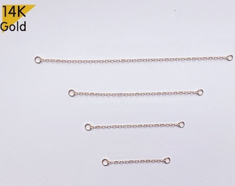 14K Solid Gold THIN Helix chain, Convertible Chain, Earrings Chain, Ear cuffs Chain