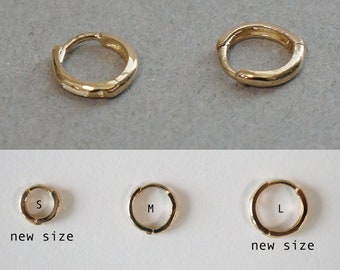 10K Solid Gold Round Small Hoop Earrings 10k 14K Rose Yellow Real Gold - TGE111
