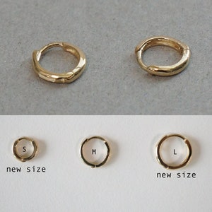 10K Solid Gold Round Small Hoop Earrings 10k 14K Rose Yellow Real Gold - TGE111