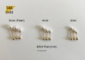 14K Solid Gold  Real Pearl or Swarovski Pearl 3 4 5 6 mm  Piercing 21G,  4 6 8 mm Post product logo