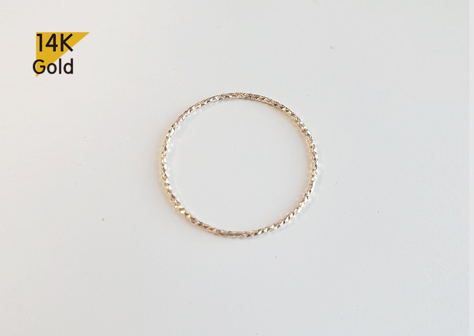 14K Solid Gold Super Thin Stacking Ring TGR202 - Etsy
