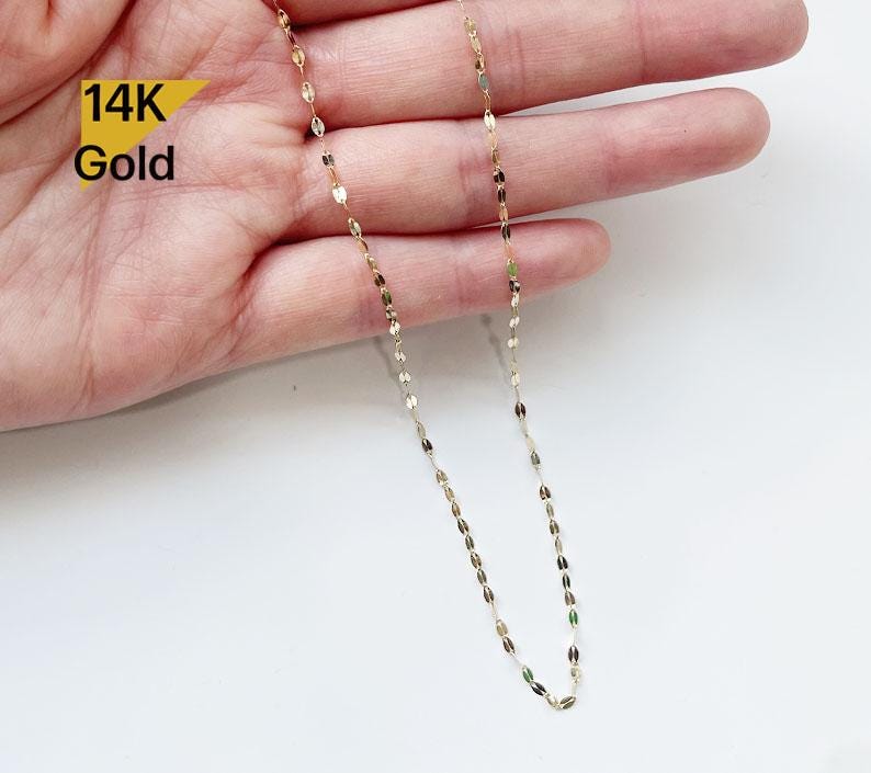 thumbnail image 2 of Goldum NYC 2 3/16" Mirror Chain Drop Earrings – Real 14K Yellow Gold, 1.0 Gram 2 of 2