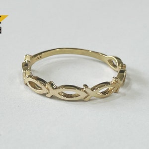 14K Gold Solid Gold Fish Ring - Etsy