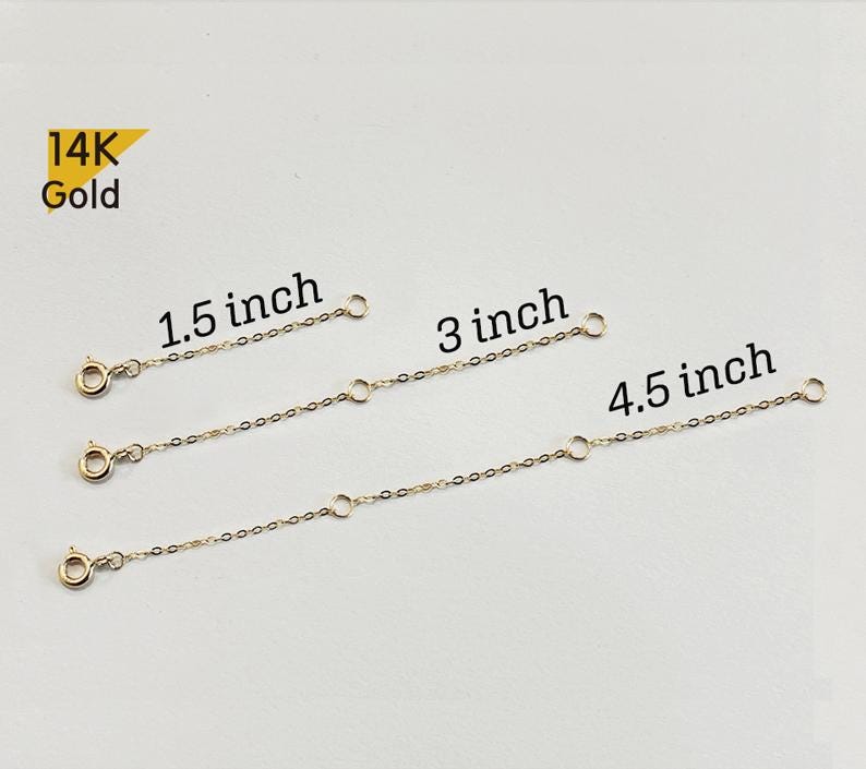 14K Solid Gold Extender / 1.5 inch / 3 inch / 4.5 inch