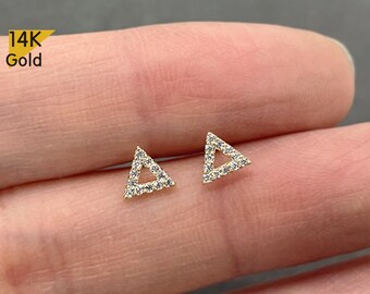 【STONEHENgE】Edge〜14K Cubic Triangle Earrings SA24A10F ta-