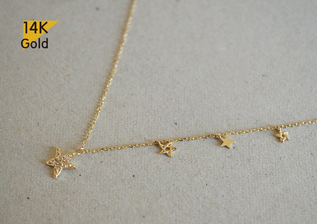 14K Solid Gold Necklace, Thin Chain, Lightweight Chain – tinytinygold