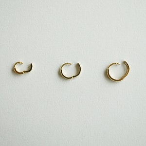 10K Solid Gold Round Small Hoop Earrings 10k 14K Rose Yellow Real Gold - TGE111