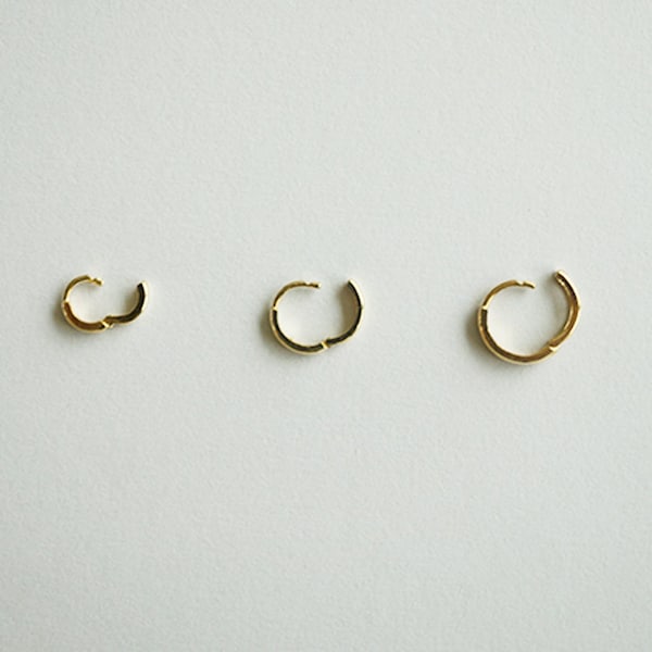 Hoops - Or 10K jaune coupe diamant 2mm X 13mm - BOG802