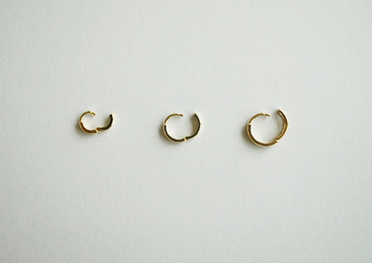 10K Solid Gold Round Small Hoop Earrings 10k 14K Rose Yellow Real Gold - TGE111