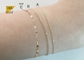 14K Solid Gold Bracelet, 14K Yellow Gold thin Chain Bracelet Chain - TGN006 product logo