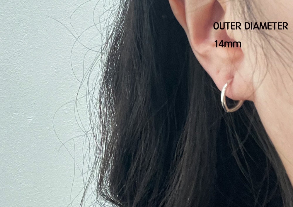 925 Sterling Silver Earrings, Round Hoop Earring 6mm,7mm 8mm