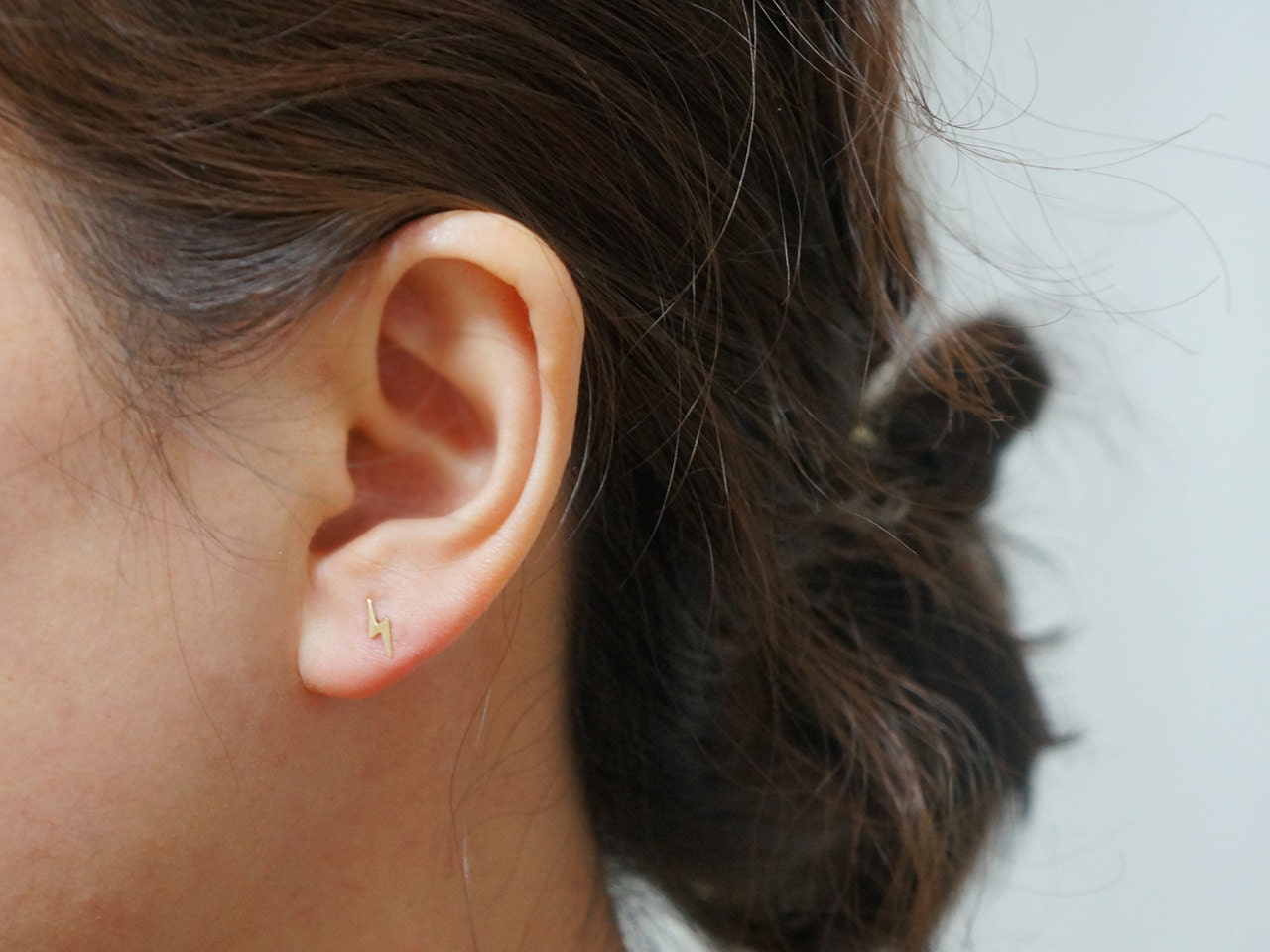 Solid gold lightning bolt earrings Clearance