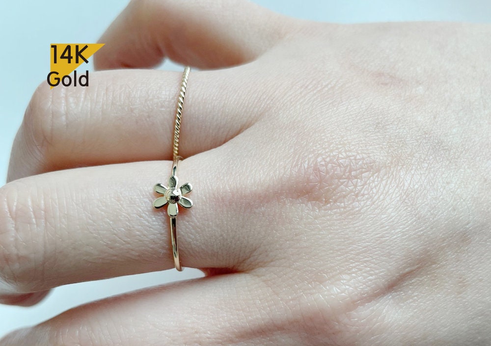★daisy★♡14kgf 14K Gold Daisy Ring, Flower Statement Ring – Aura Fine Jewelery