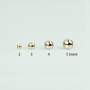 14K Solid Gold Stud Light Weight Ball Earrings Yellow Gold - Etsy
