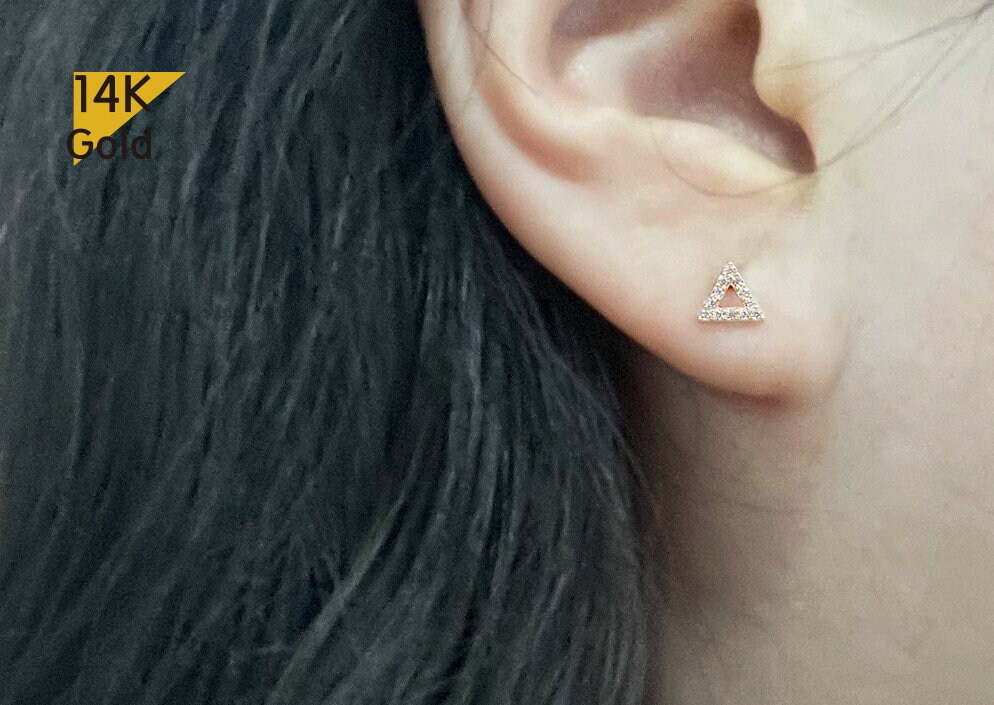【STONEHENgE】Edge〜14K Cubic Triangle Earrings SA24A10F STONEHENgE】Edge〜14K Cubic Triangle Earrings SA24A10F