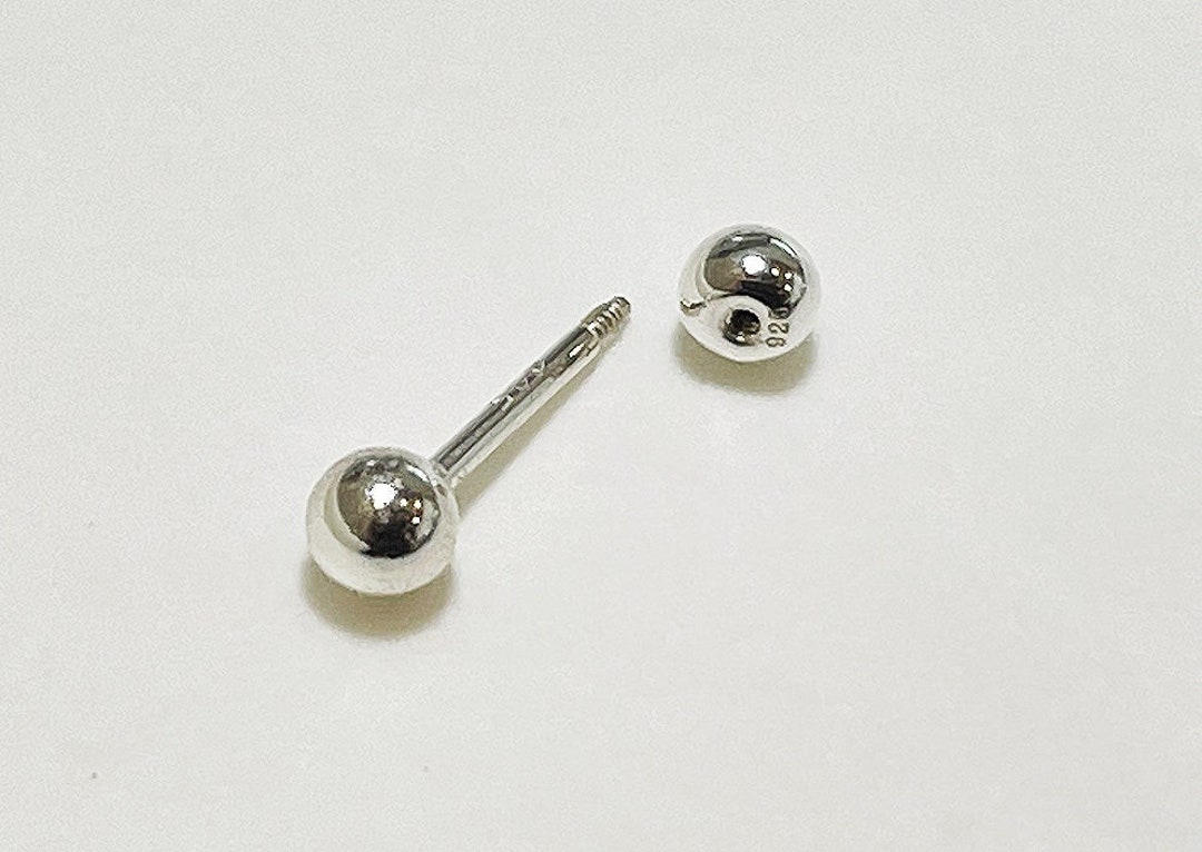 Produktbild von 925 Sterling Silber Kugel-Ohrstecker – 3mm Bis 8mm, Hypoallergen, Perfekt Als Geschenk