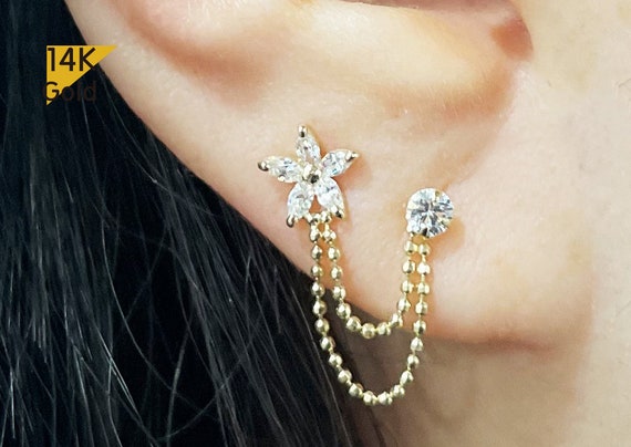 Fígaro Double Chain Earrings – Sahira Jewelry Design