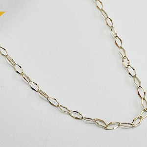 14K Solid Gold Necklace, Thin Chain, Lightweight Chain