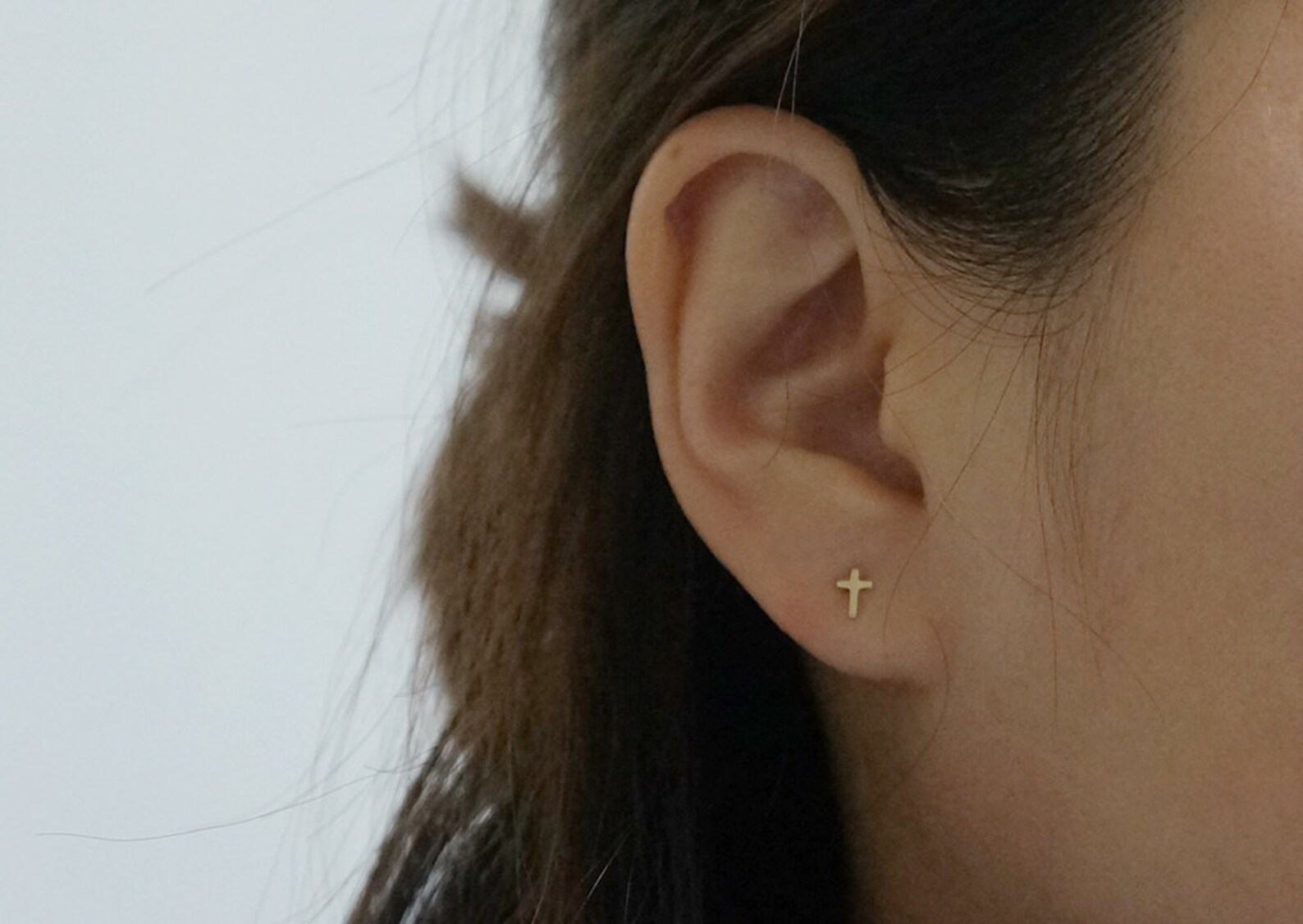The Classic Tiny Gold Cross Earrings