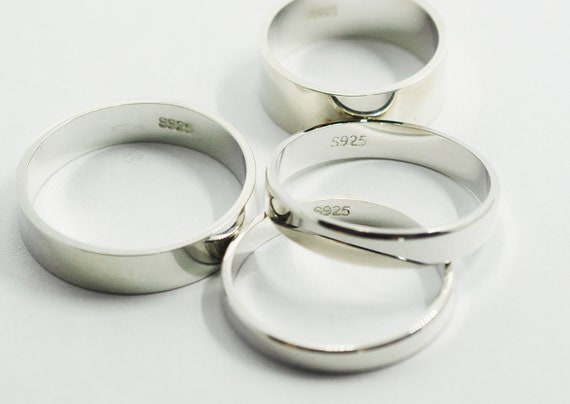 925 Sterling Silver Womens Mens 3mm Flat Wedding Band Ring All Sizes 925 Sterling Silver Womens Mens 3mm Flat Wedding Band Ring All Sizes