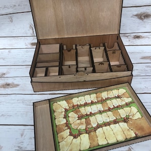 Caja estándar de Carcassonne: diseño exclusivo cortado con láser, logotipo de Carcassonne: ¡un hermoso almacenamiento! imagen 3