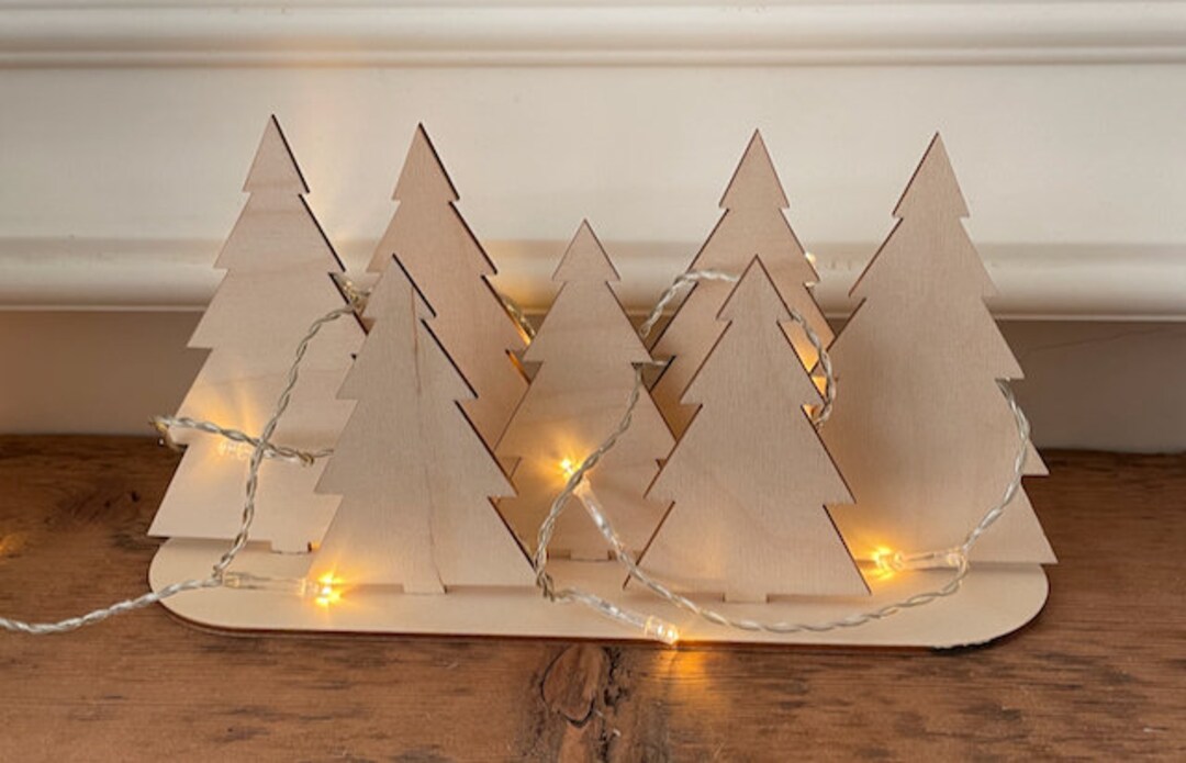 Ply File Tree Scandi Christmas Tree Scene DXF File: Laser Cut Birch Ply (digital ...