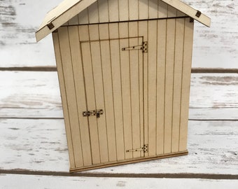 DIY CRAFT KIT Beach Hut Boxes -  Lasercut birch plywood kits, crafts, diy kit, paint, decorate,