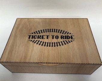 Ticket to Ride Board Game Storage Box: Laser Cut Wooden Organizer