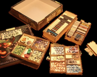 DIGITAL DXF Download file for the organiser compatible with Arkham Horror Board Game - laser cut, laser, board game, diy, self assembly