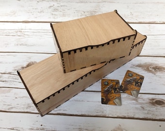 Mini Card Store - stackable - half and full size boxes for Euro mini cards - wood or perspex lid - DIY or Assembled!