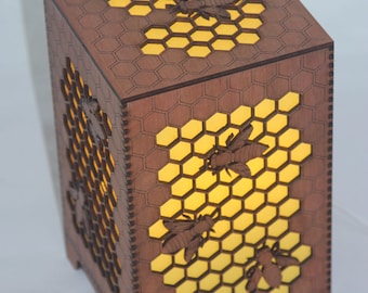 Bee Lamp - unique honeycomb & bees shine a lovely warm yellow glow - gorgeous ambient lighting.