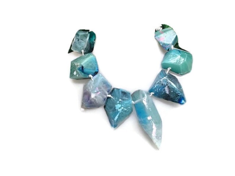 CAPE TOWN blue epoxy resin statement necklace
