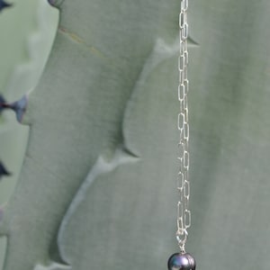 black pearl necklace #blackpearl #sterlingsilver
