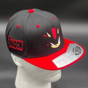 Shadow the Hedgehog Inspired Embroidered Hat | Sonic Character Cap | Custom Adjustable Sega Snapback image 4