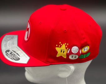 Mario Inspired Custom Embroidered Hat – Super Mario Gamer