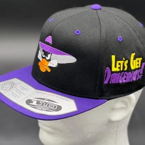 Darkwing Duck Inspired | Embroidered Snapback Hat | Retro Cartoon Streetwear | 90s Nostalgia Fans