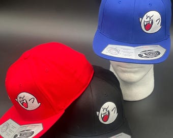 Super Mario Brothers Inspired Boo Hat | Haunted Ghost Inspired Cap | Custom Embroidered Snapback