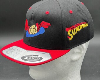 Superman Embroidered Snapback Hat – Custom Comic Book Cap, Cosplay Costume Gift