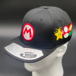 Mario Inspired Custom Embroidered Hat – Super Mario Gamer Cap With ...