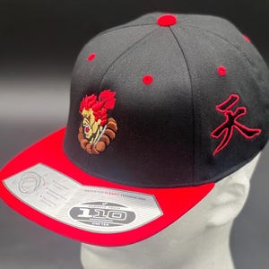 Akuma Inspired Street Fighter Embroidered Cap | Custom Adjustable Snapback for Gamers & Anime Fans