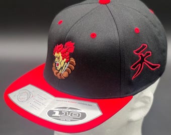 Akuma Inspired Street Fighter Embroidered Cap | Custom Adjustable Snapback for Gamers & Anime Fans