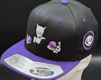 MewTwo Psystrike Inspired Embroidered Snapback Hat | Custom Pokémon Streetwear Cap
