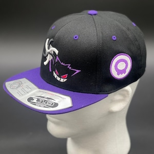 Pokémon Gengar Inspired Shadow Ball Hat | Happy Ghost Cap | Custom Embroidered Snapback