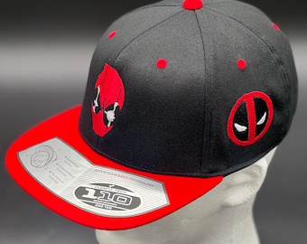 Deadpool Fan Inspired Hat | Marvel Antihero Embroidered Cap | Custom Adjustable Snapback