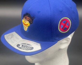 X-Men Inspired Cyclops Hat |  Marvel Mutant Superhero Cap | Custom Embroidered Adjustable Snapback
