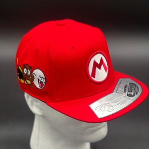 Mario Inspired Custom Embroidered Hat – Super Mario Gamer Cap With ...